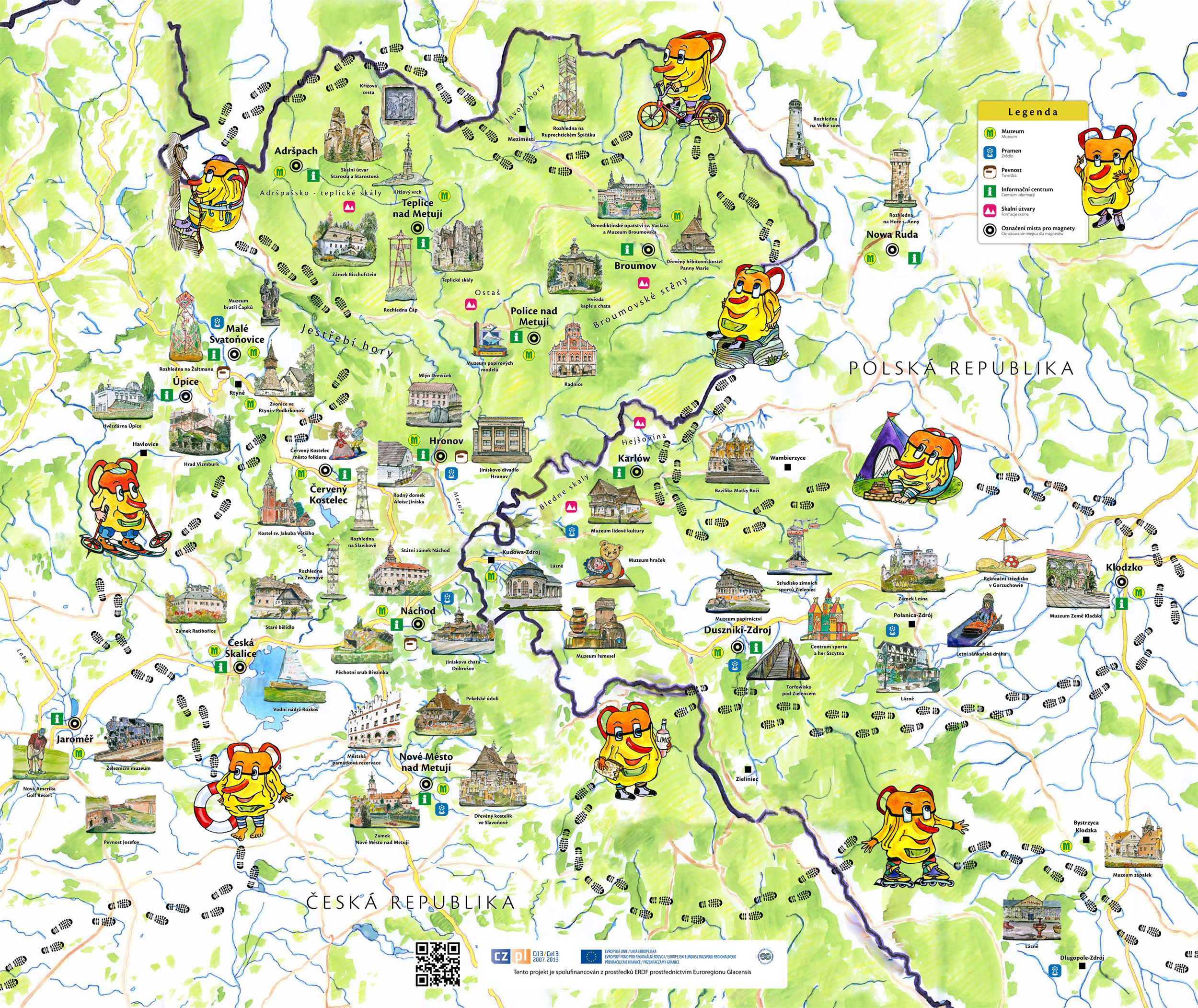 Turistická oblast kladské pomezi mapa